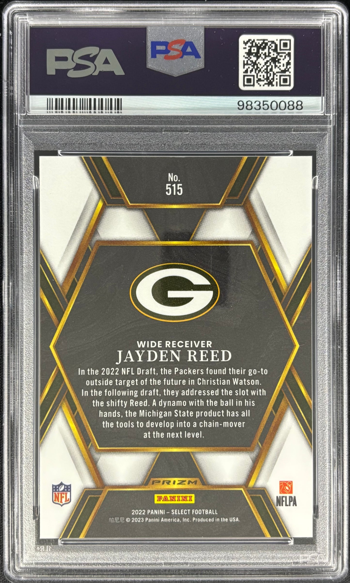 Jayden Reed Select XRC PSA 9 Rookie Packers