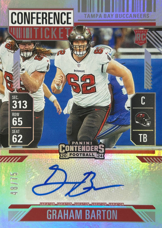 Graham Barton Contenders Rookie Ticket Auto /75 Buccaneers