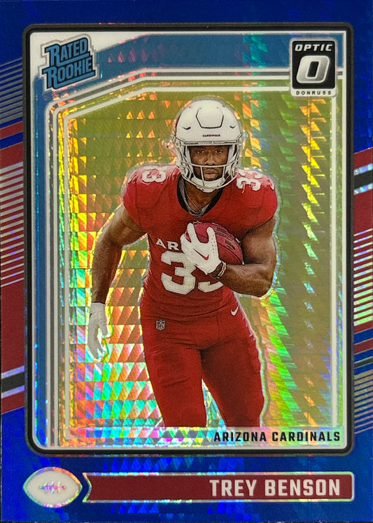 Trey Benson Optic Blue Hyper Rookie Cardinals