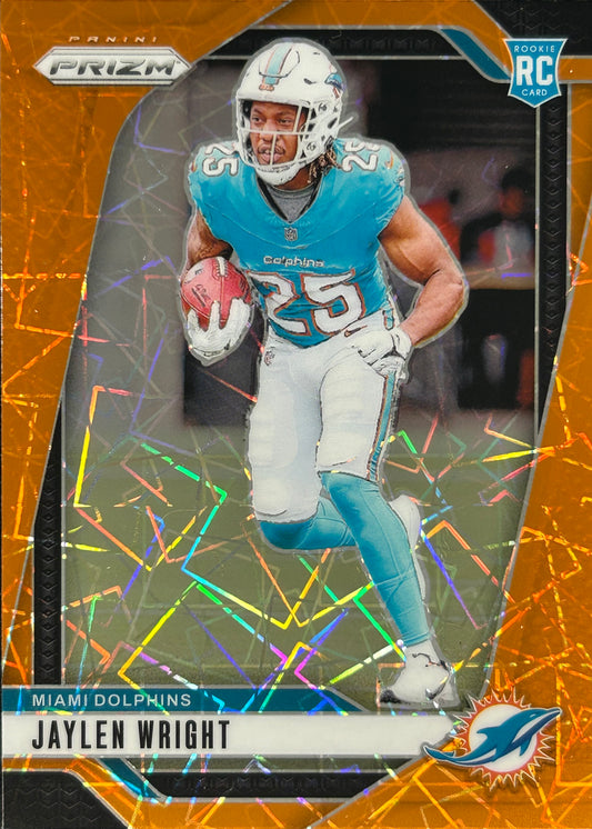 Jaylen Wright Prizm Orange Lazer Rookie Dolphins