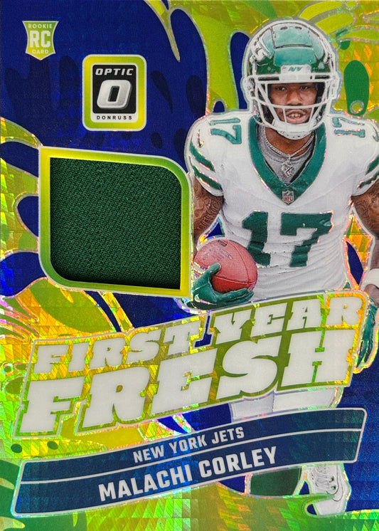 Malachi Corley First Year Fresh Patch Rookie Jets