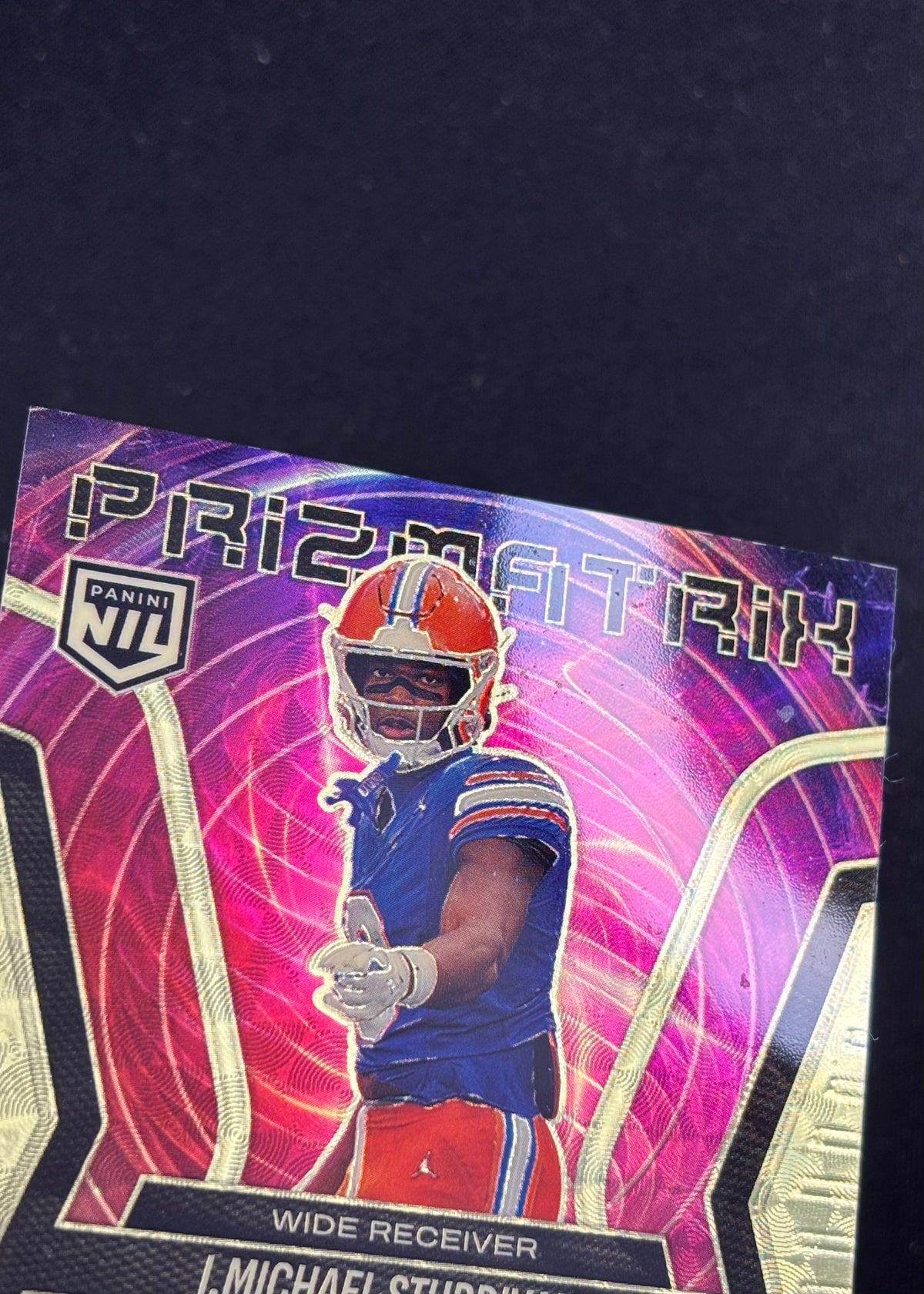 *Damaged* J.Michael Sturdivant 2025 Panini Prizm Black Prizmatrix Signatures Gold Vinyl FOTL /5 Gators