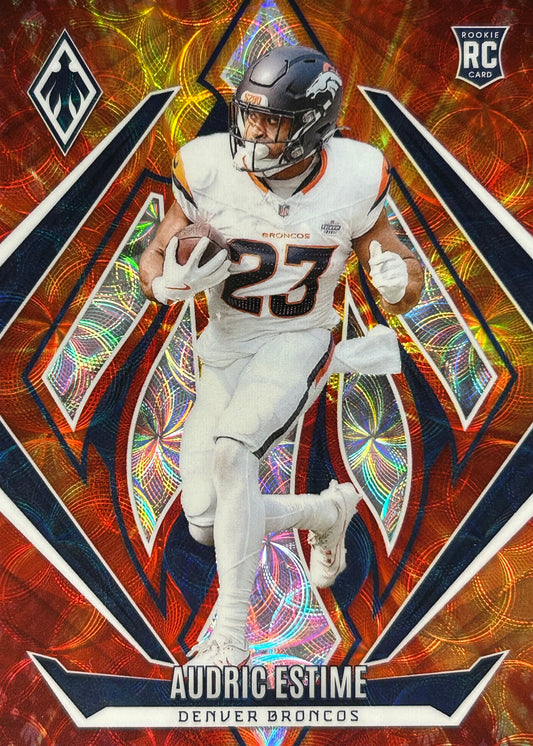 Audric Estime Phoenix Fire Burst /350 Rookie Broncos