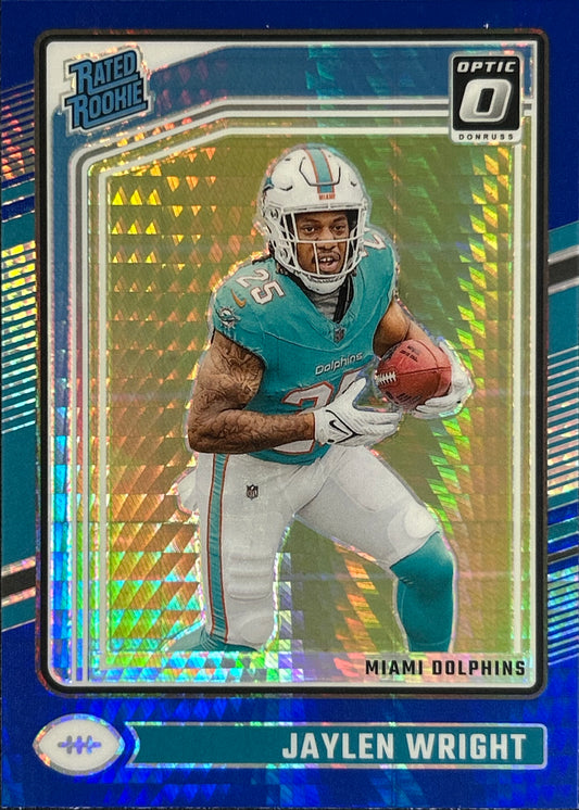 Jaylen Wright Optic Blue Hyper Rookie Dolphins