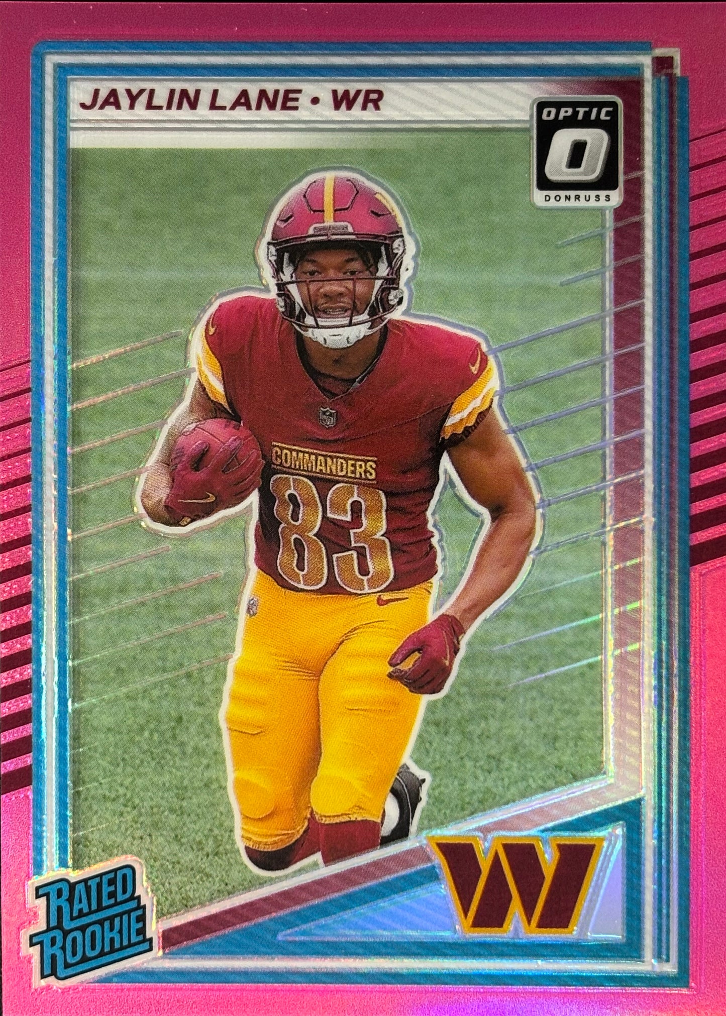 Jaylin Lane Optic Preview Pink Rookie Commanders Sports Card