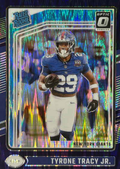 Tyrone Tracy Jr. Optic Purple Shock Rookie Giants Sports Card