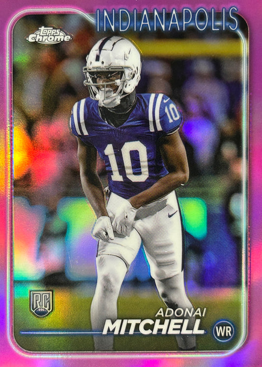 Adonai Mitchell Topps Chrome Pink Rookie Colts