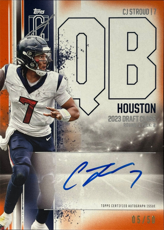 CJ Stroud Signature Class Orange Auto /50 Texans