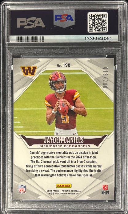 Jayden Daniels Phoenix Pulsar /200 PSA 10 Rookie Commanders