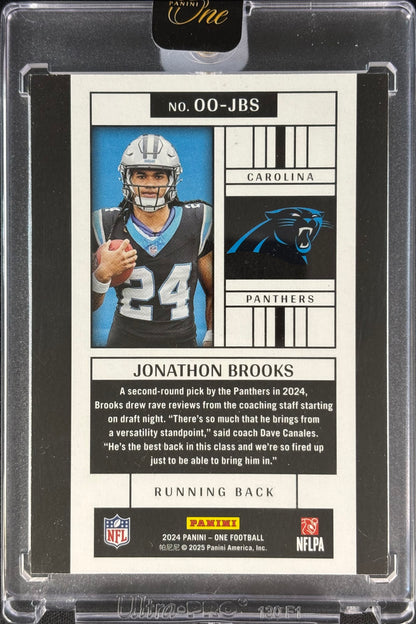 Jonathan Brooks Panini One Originals Rookie Panthers