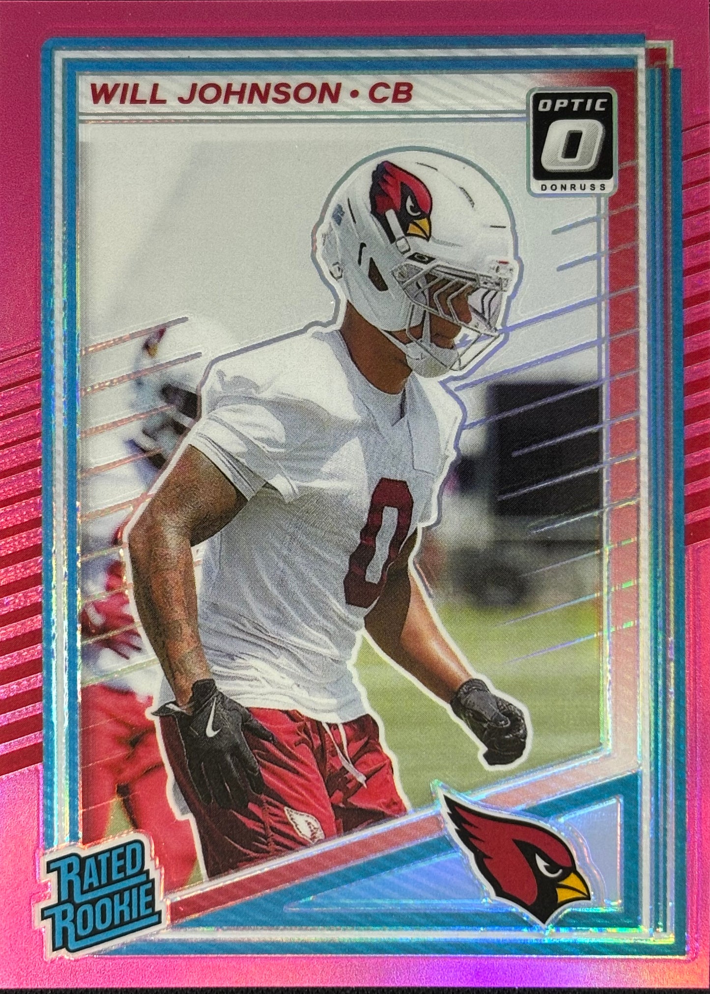Will Johnson Optic Pink Rookie Cardinals Sports Card