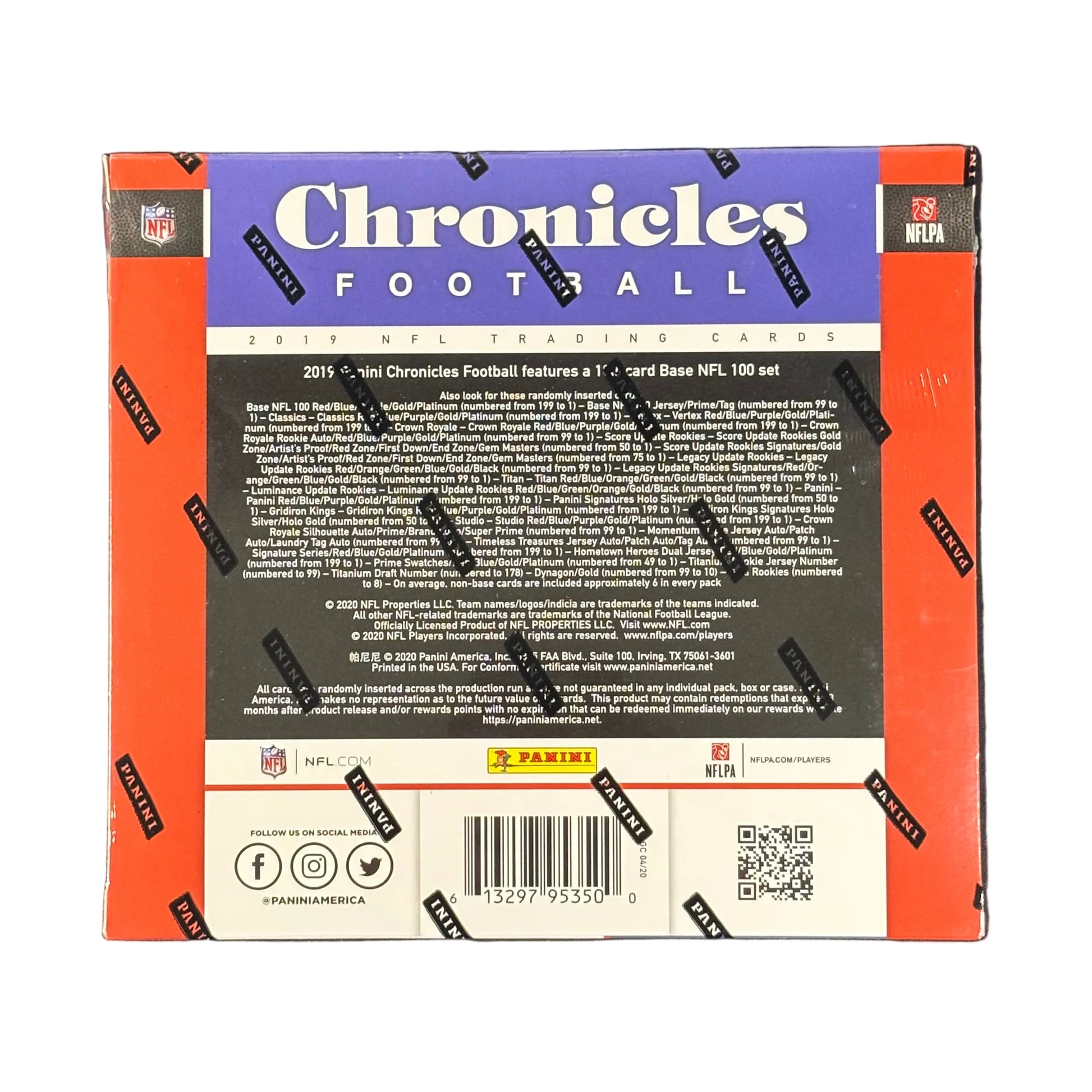 2019 Panini Chronicles Football Hobby Box NFL (2 Autos + 1 Mems) Sports Card