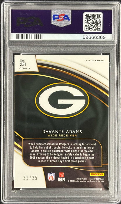 Davante Adams 2018 Slect Tie-Dye /25 PSA 10 Gem Mt Prizm #251 Green Bay Packers