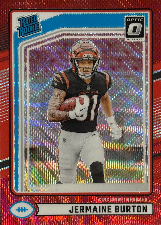 Jermaine Burton Optic Red Wave Rookie Bengals