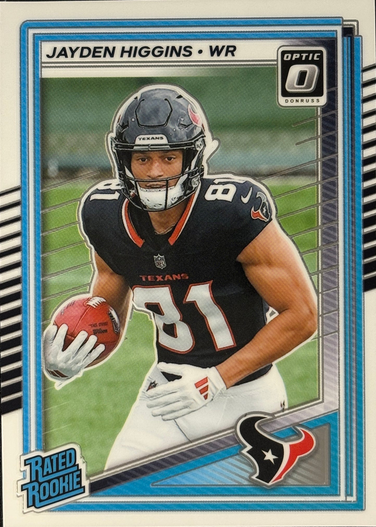 Jayden Higgins Optic Rated Rookie Texans Sports Card