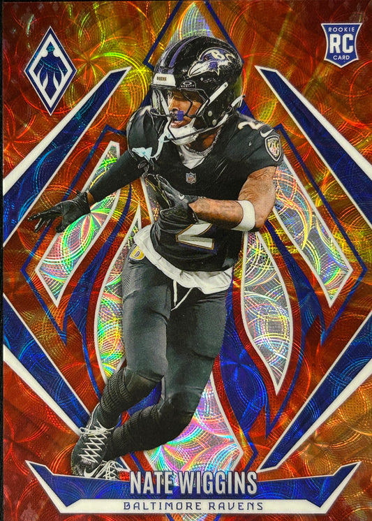 Nate Wiggins Fire Burst /350 Rookie Ravens