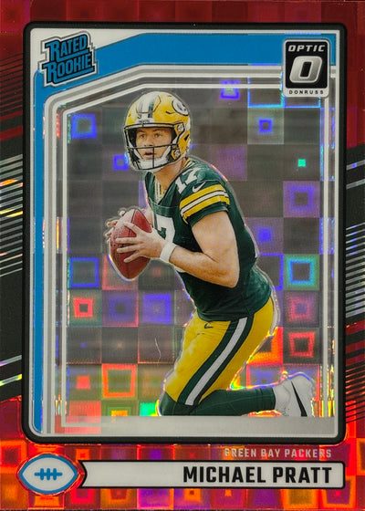 Michael Pratt Optic-Preview Red Pandora Rookie Packers Sports Card