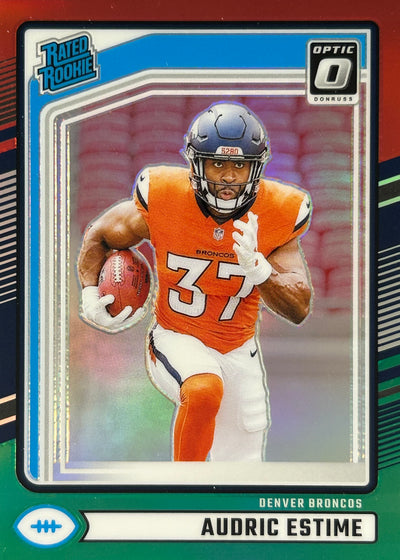 Audric Estime Optic Red Green Rookie Broncos