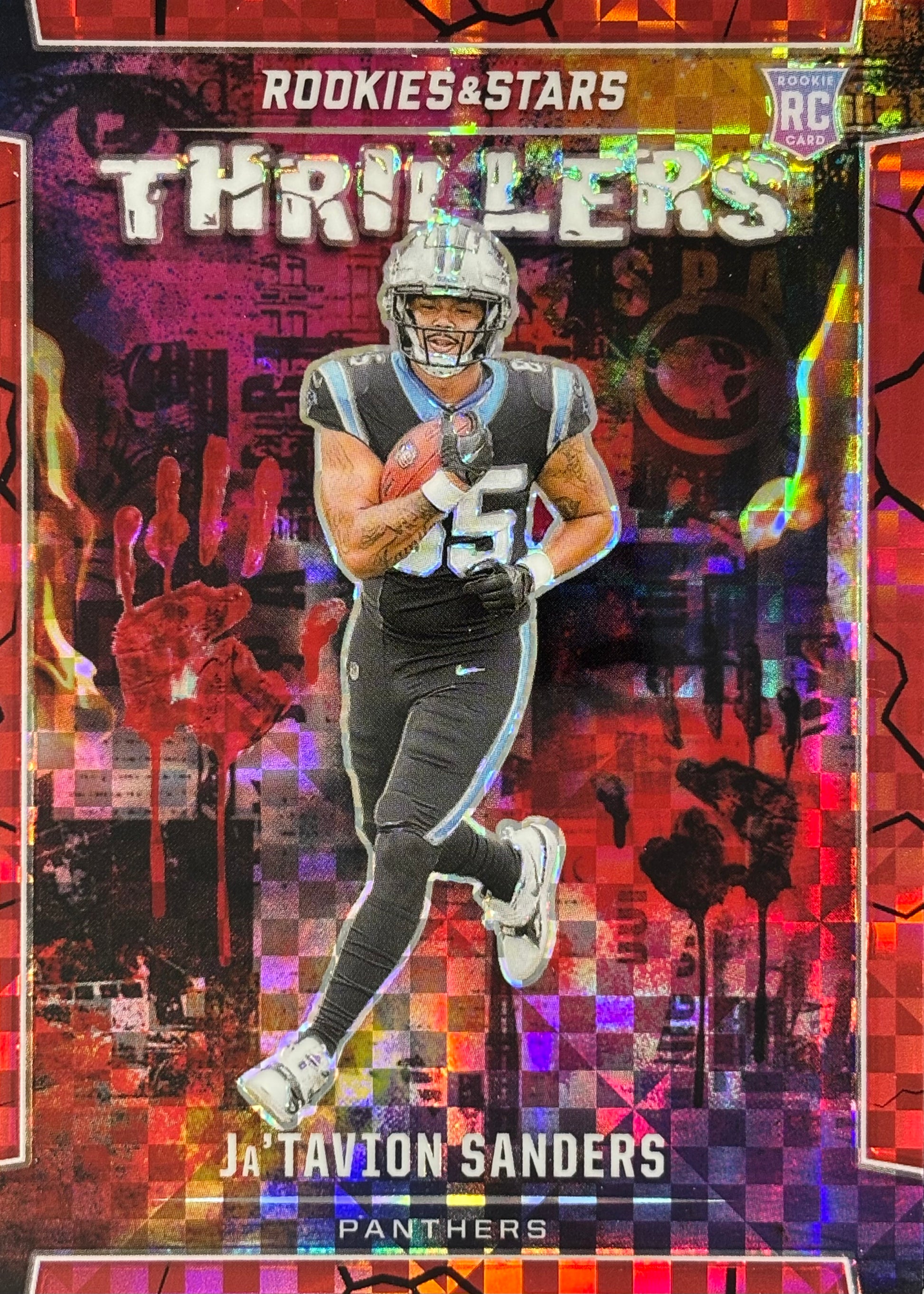 Ja’Tavion Sanders Thrillers Plaid Rookie Panthers Sports Card