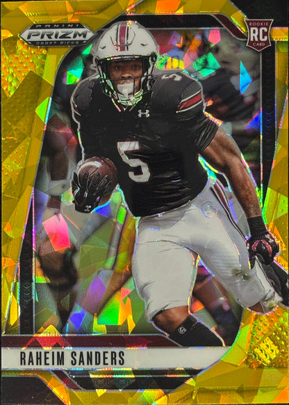 Raheim Sanders Prizm Draft Gold Ice Rookie Chargers