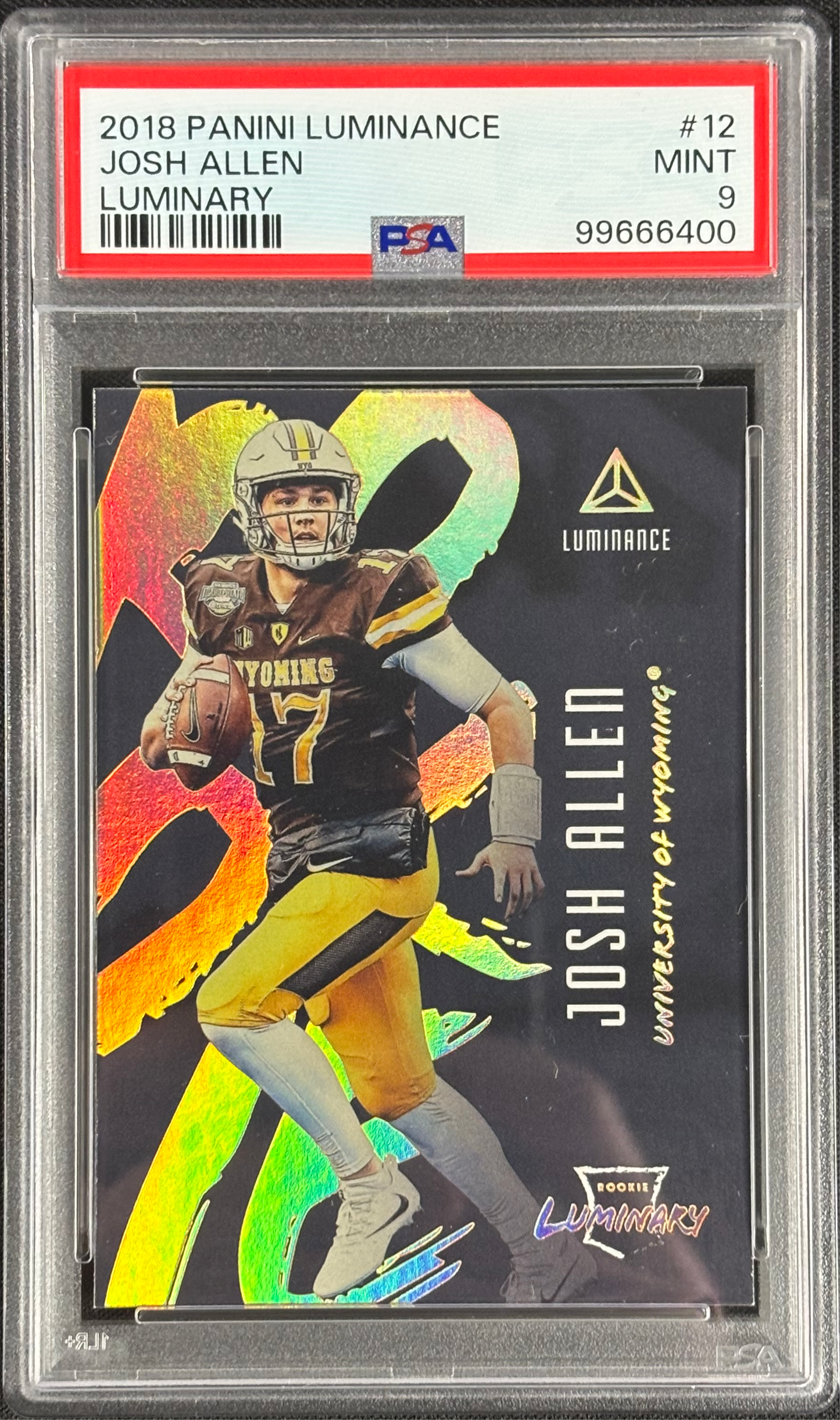 Josh Allen 2018 Luminance Luminary PSA 9 Mint Rookie RC #12 Buffalo Bills