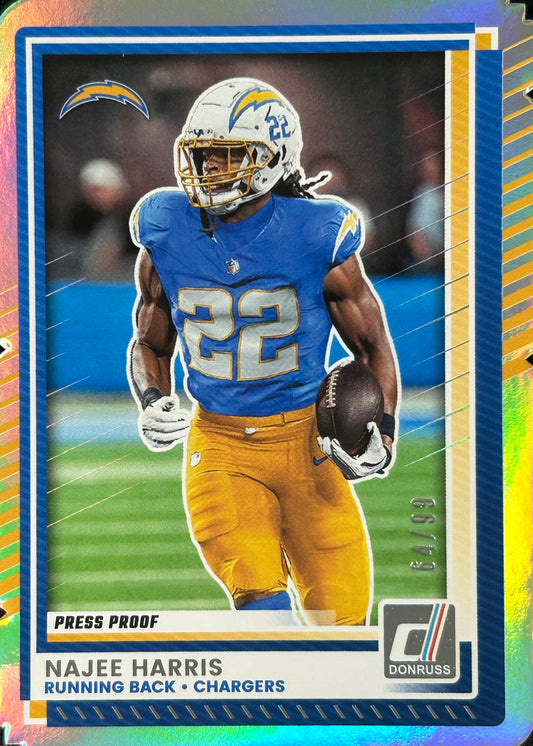 Najee Harris Donruss Die-Cut /99 Chargers