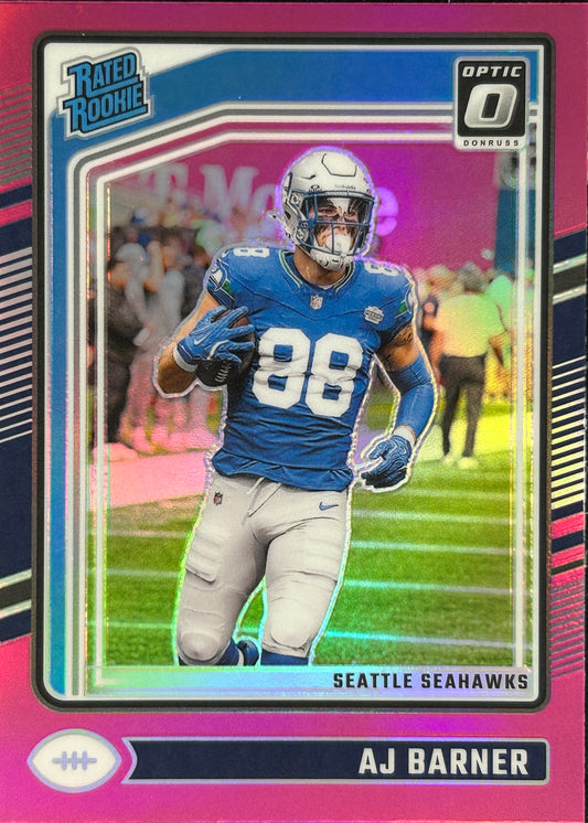 AJ Barner Optic Pink Rookie