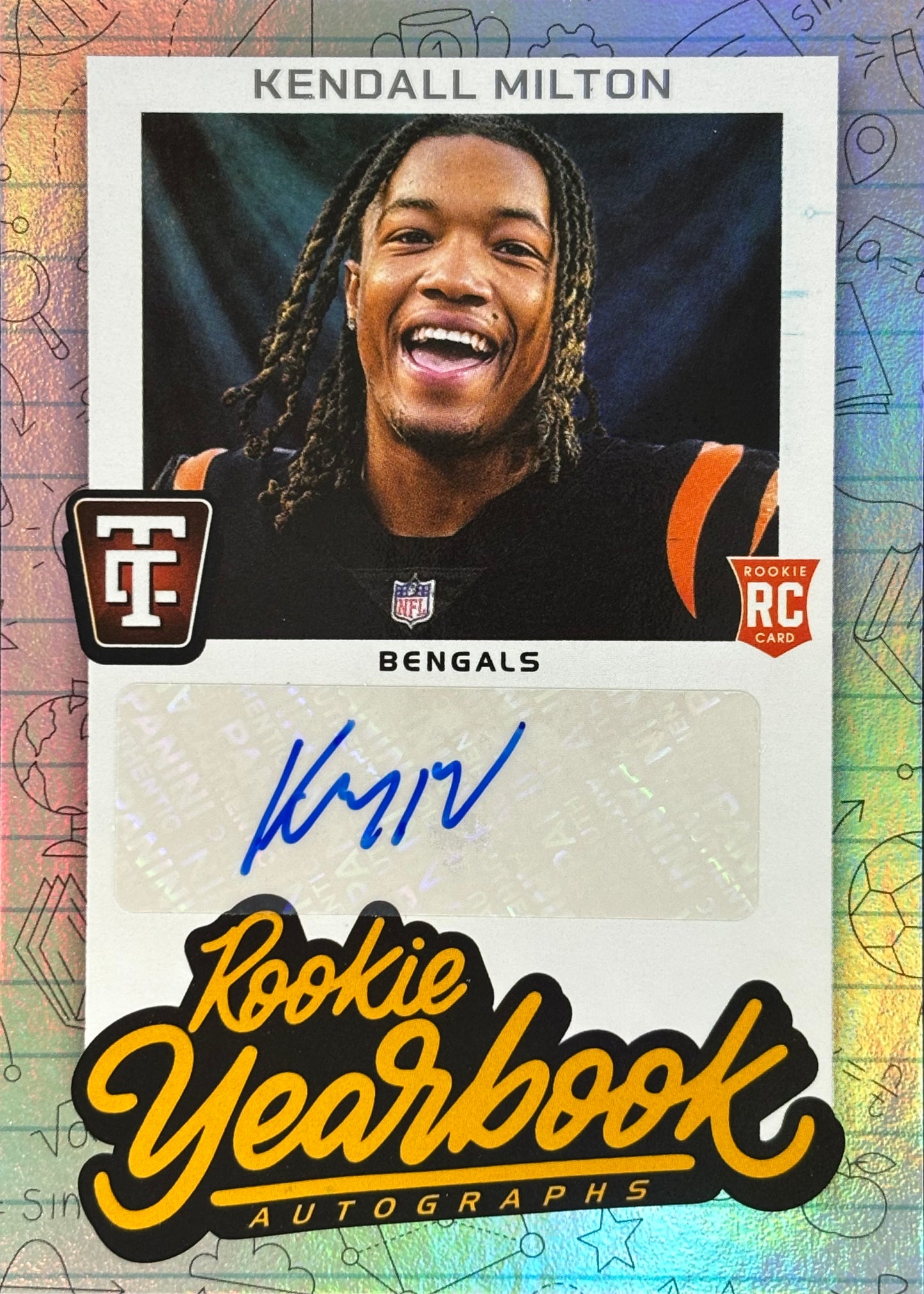 Kendall Milton Rookie Yearbook Auto Bengals
