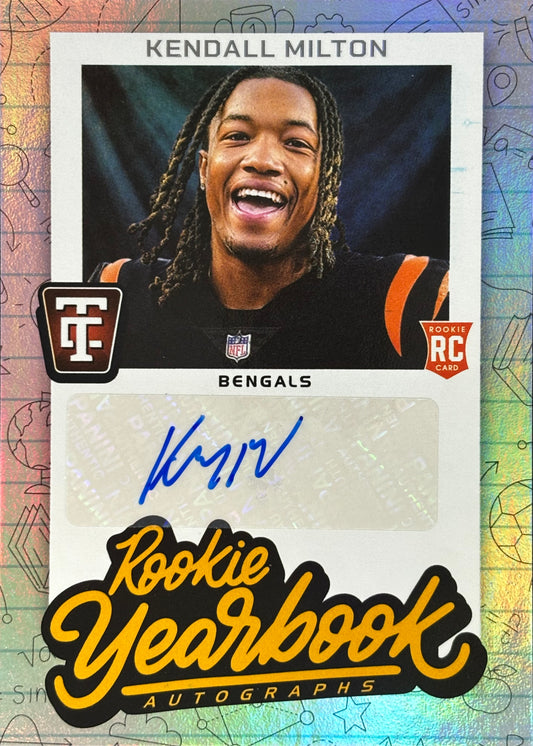 Kendall Milton Rookie Yearbook Auto Bengals
