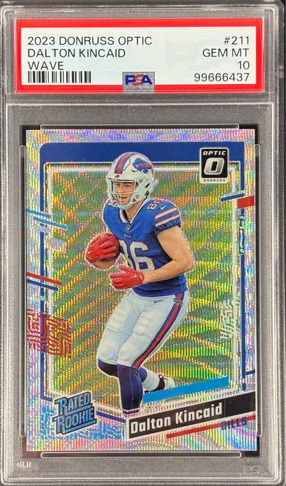 Dalton Kincaid 2023 Optic Wave /300 PSA 10 Gem Mt #211 Buffalo Bills Rookie