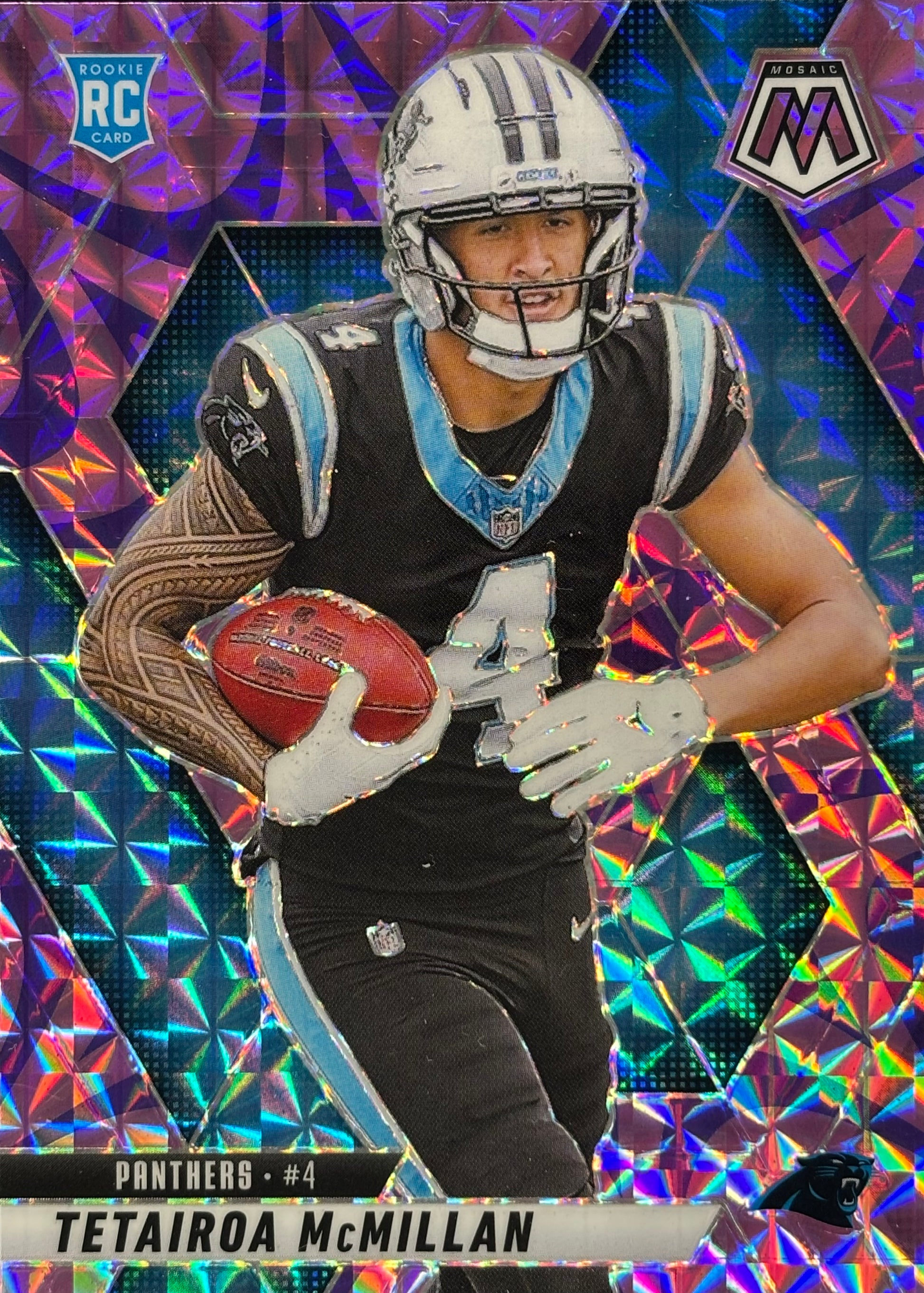 Tetairoa McMillan Mosaic Reactive Rookie Panthers Sports Card