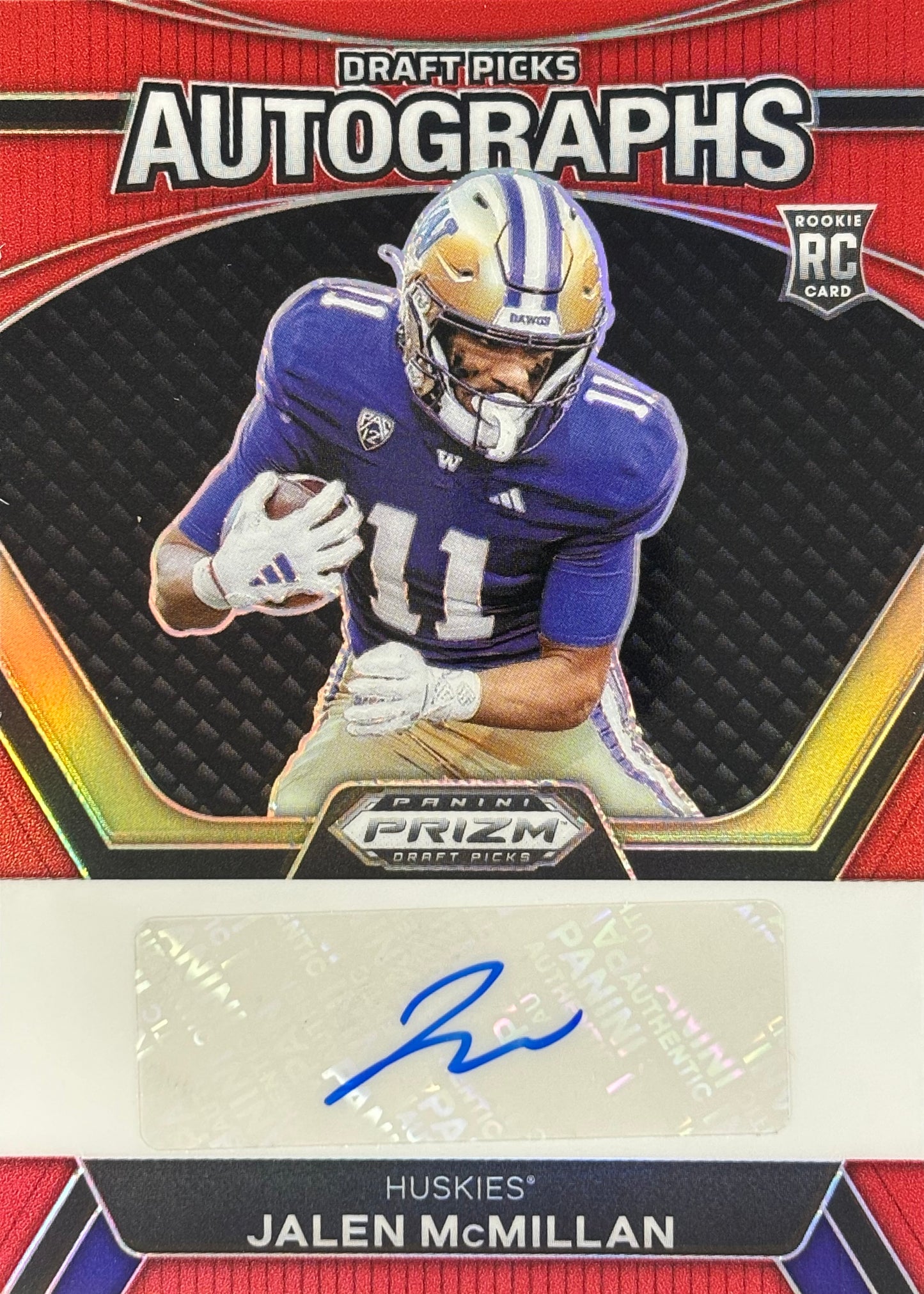 Jalen McMillan Prizm Draft Blue Auto /199 Rookie Buccaneers