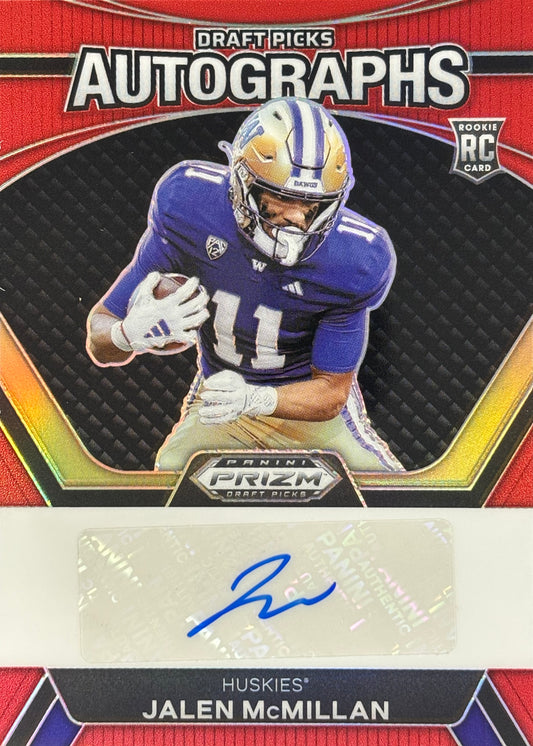 Jalen McMillan Prizm Draft Blue Auto /199 Rookie Buccaneers