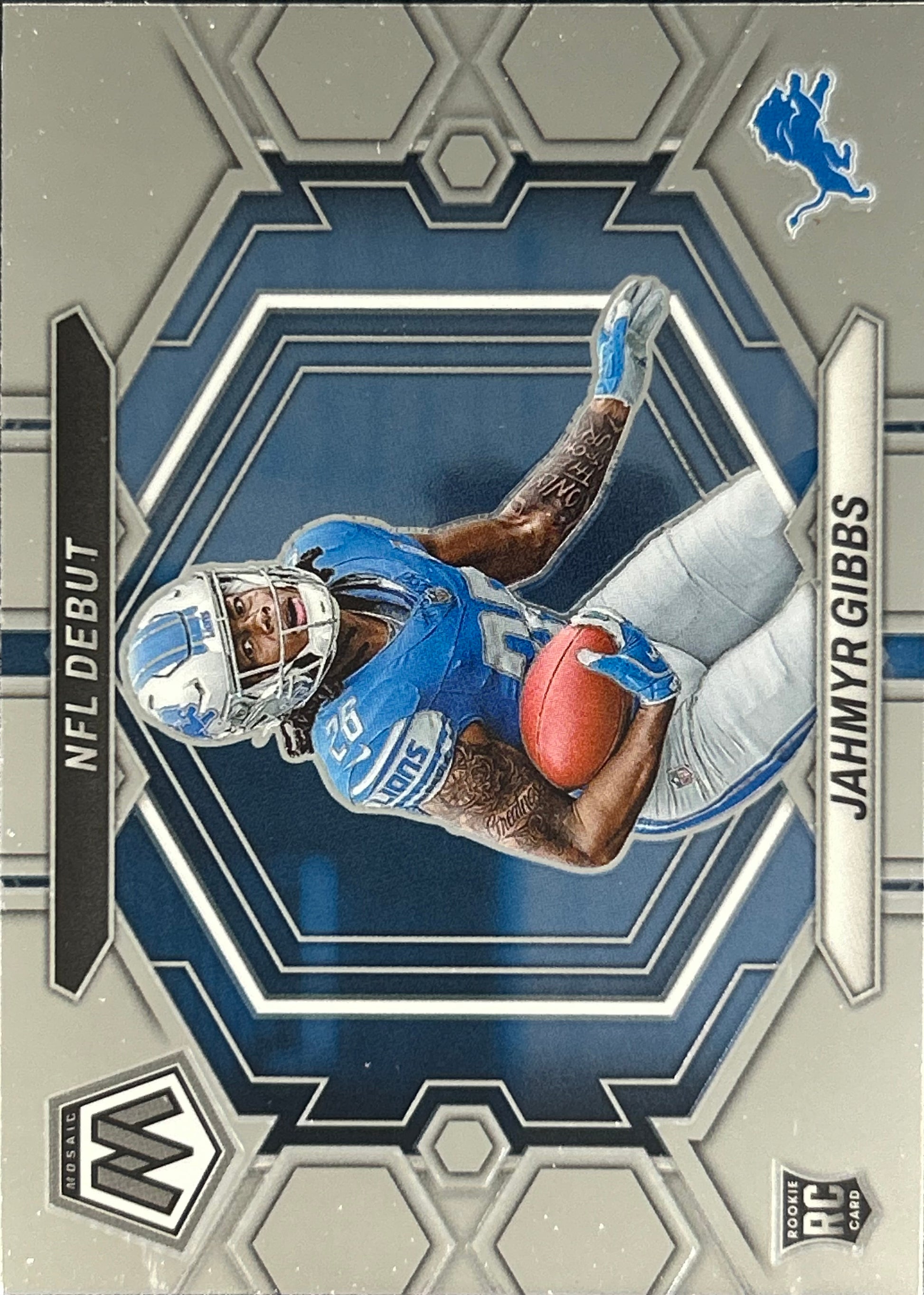 Jahmyr Gibbs Mosaic NFL Debut Rookie Lions Sports Card
