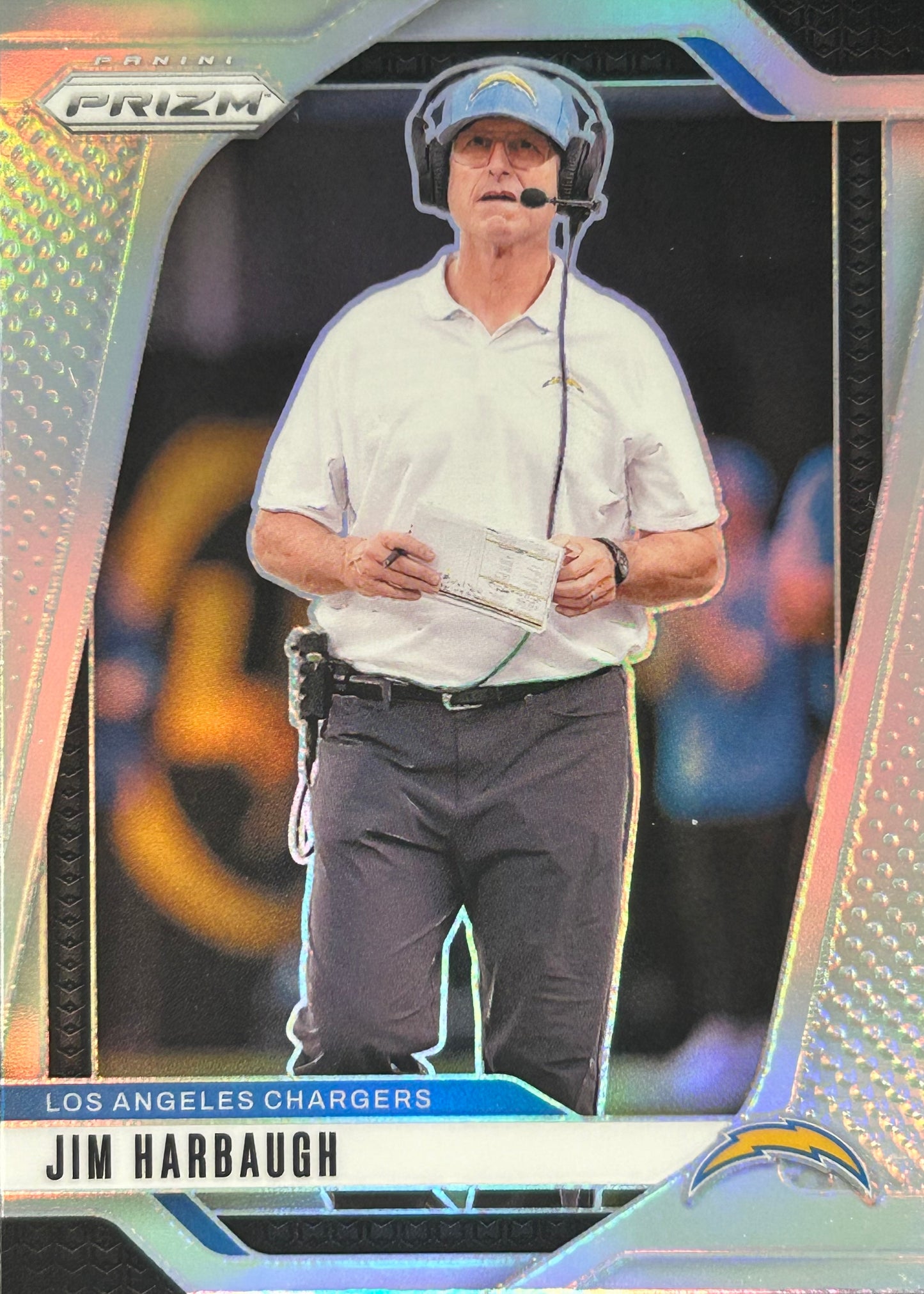 Jim Harbaugh Prizm Silver Chargers