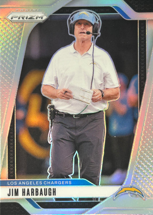 Jim Harbaugh Prizm Silver Chargers