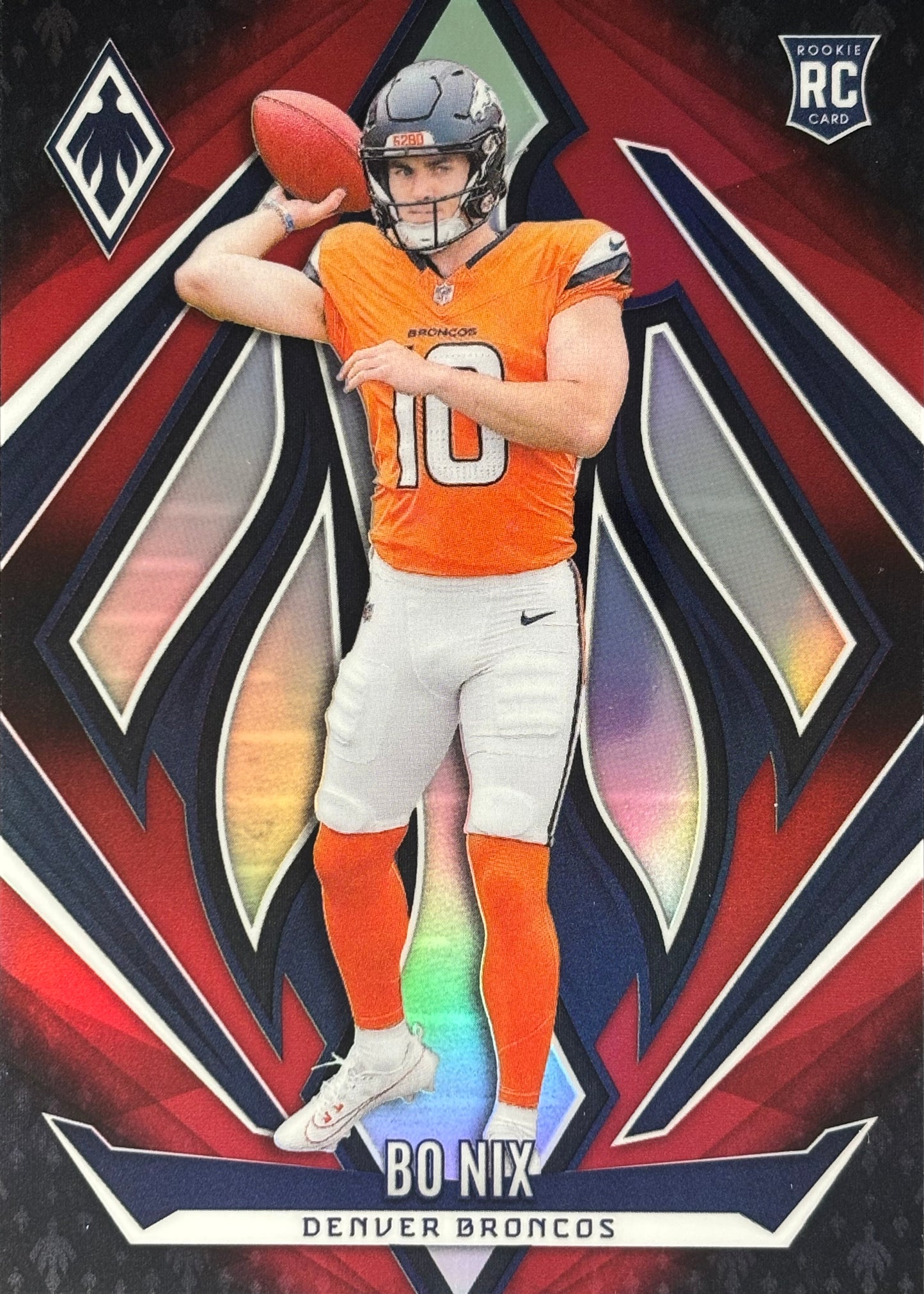 Bo Nix Phoenix Red Fade /299 Rookie Broncos