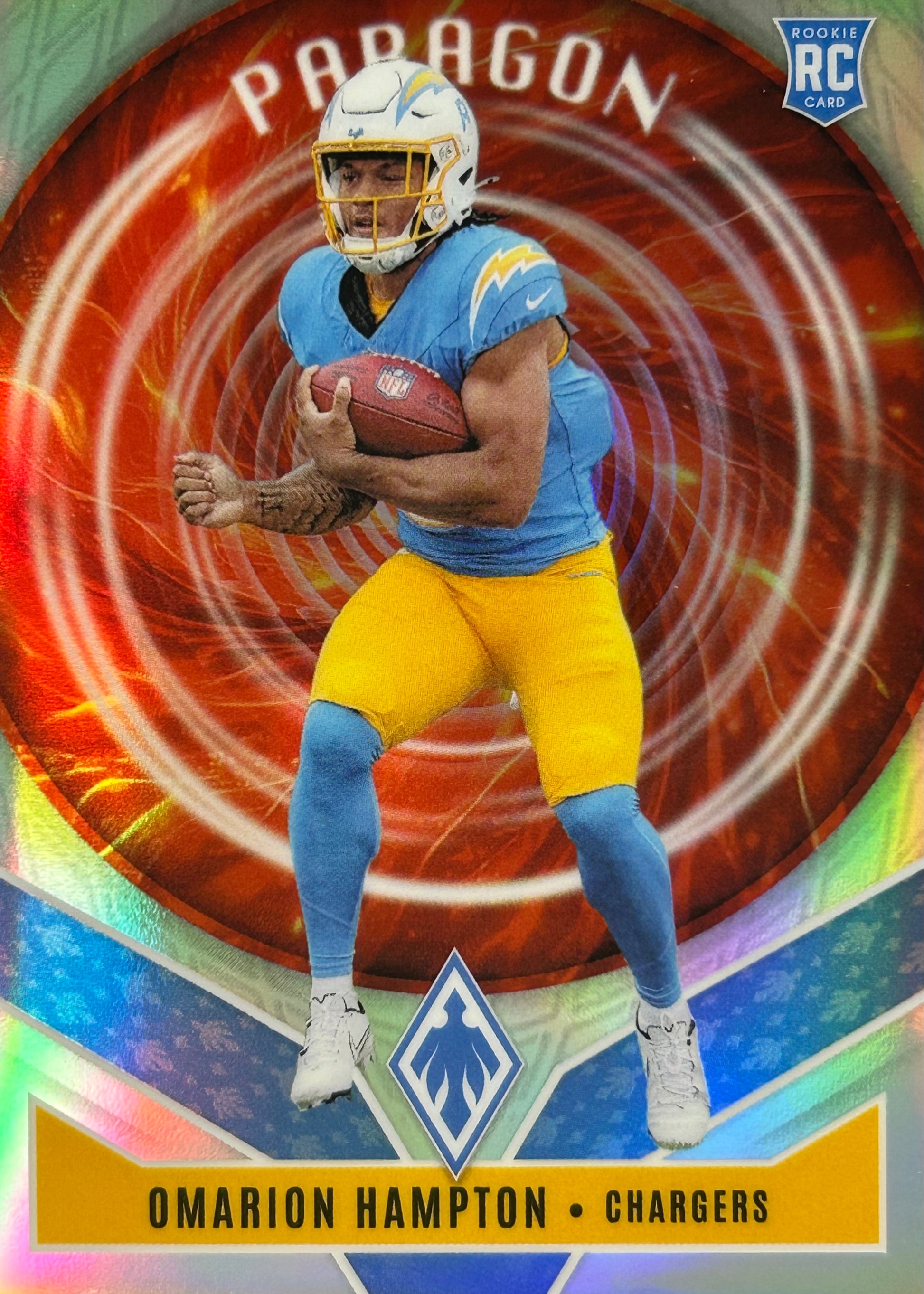 Omarion Hampton Paragon Silver Rookie Chargers Sports Card