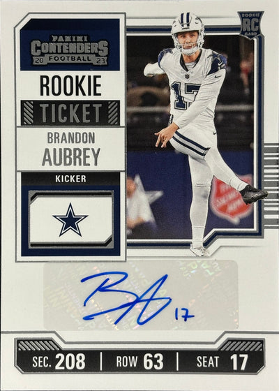 Brandon Aubrey Contenders Rookie Ticket Auto Cowboys