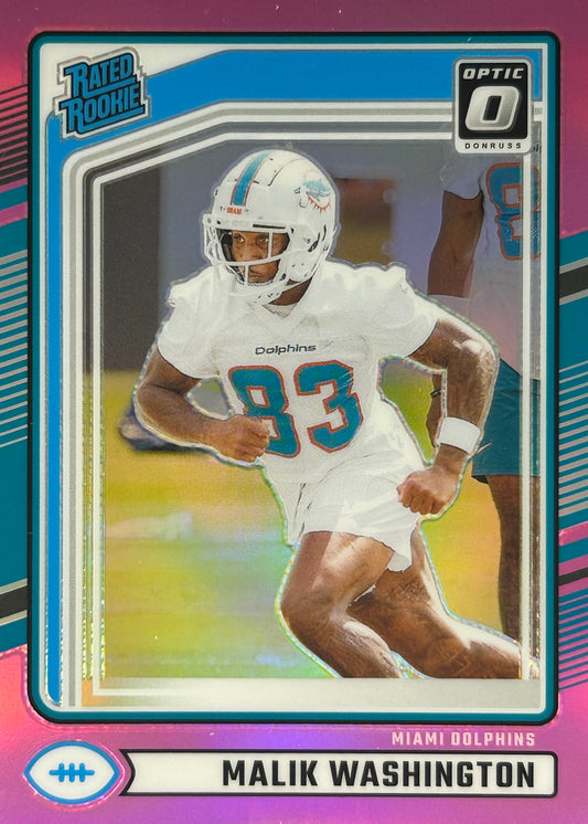 Malik Washington Optic Pink Rookie Dolphins
