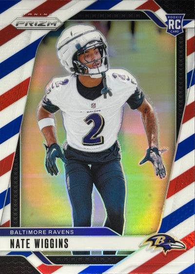 Nate Wiggins Prizm Red White Blue Rookie Ravens