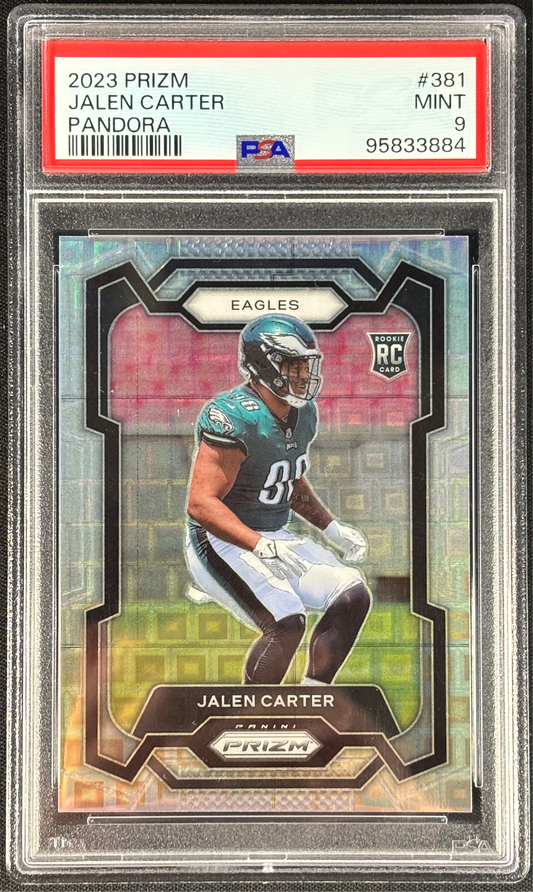 Jalen Carter 2023 Prizm Pandora /400 PSA 9 Mint #381 Philadelphia Eagles Rookie RC