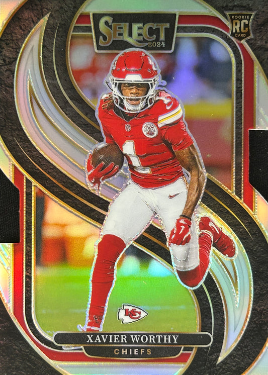 Xavier Worthy Select Silver Die-Cut Rookie Chiefs