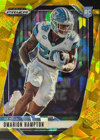 Omarion Hampton Prizm Draft Gold Ice Rookie Chargers