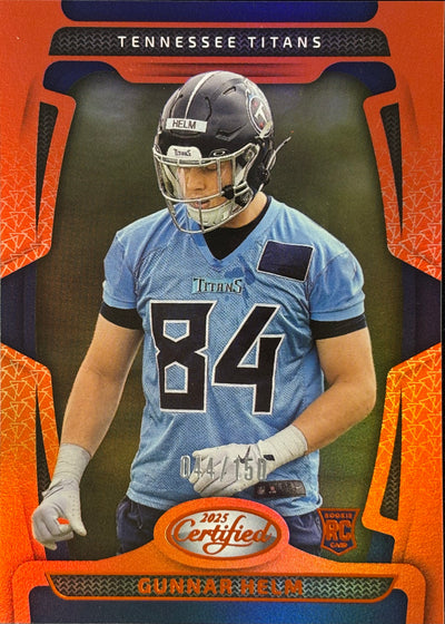 Gunnar Helm Certified Orange /150 Rookie Titans