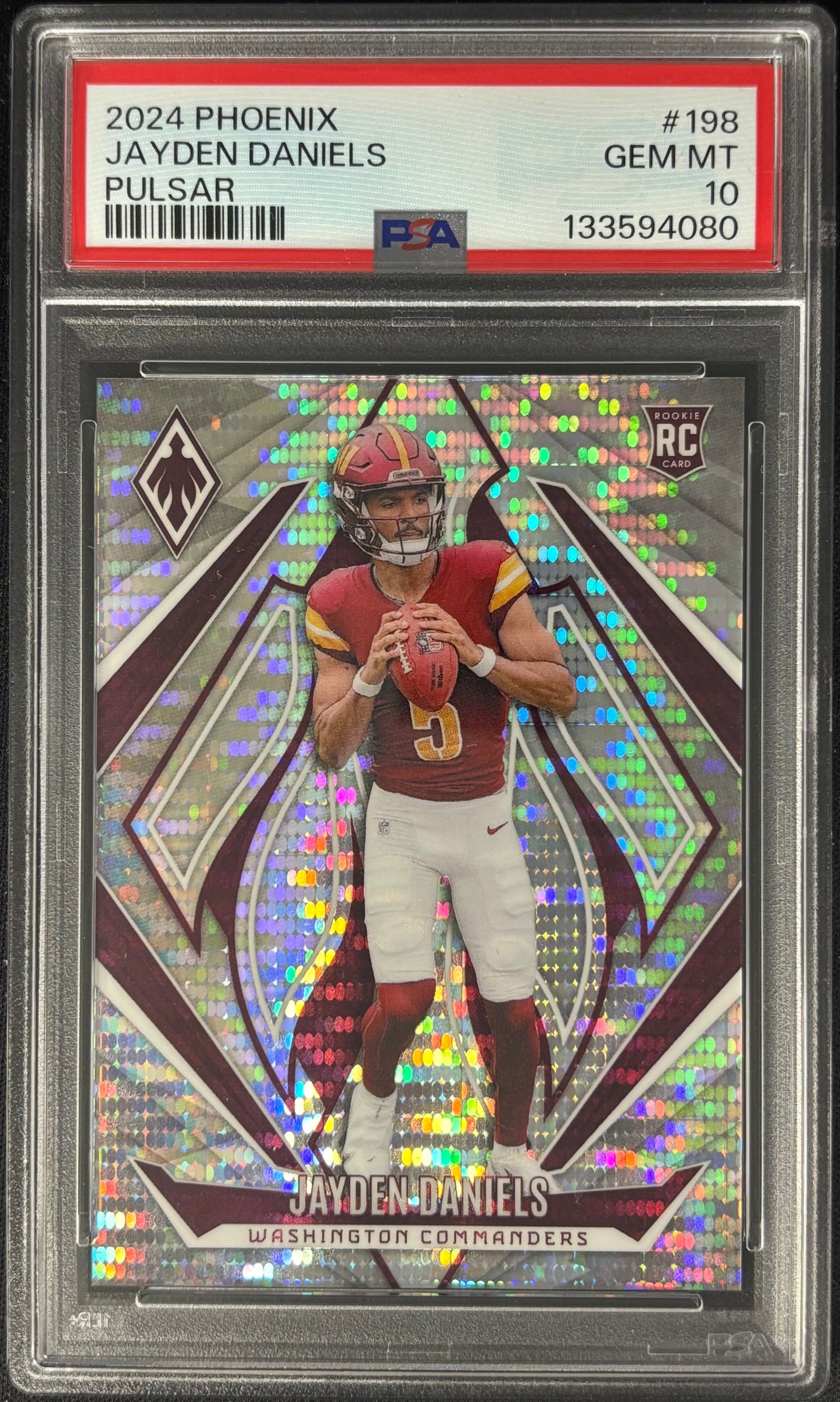 Jayden Daniels Phoenix Pulsar /200 PSA 10 Rookie Commanders