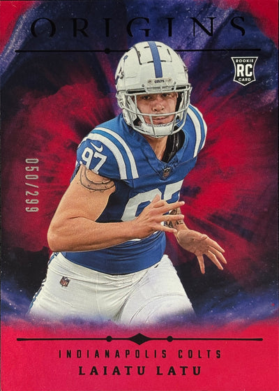 Laiatu Latu Origins Red /299 Rookie Colts