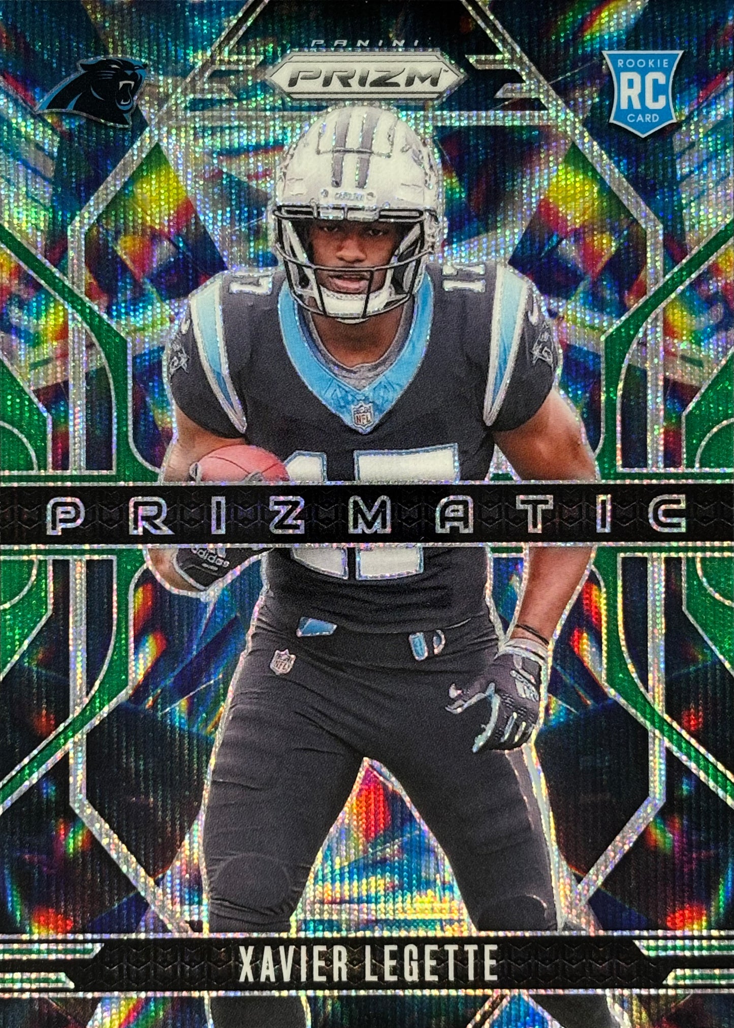 Xavier Legette Prizmatic Green Wave Rookie Panthers Sports Card