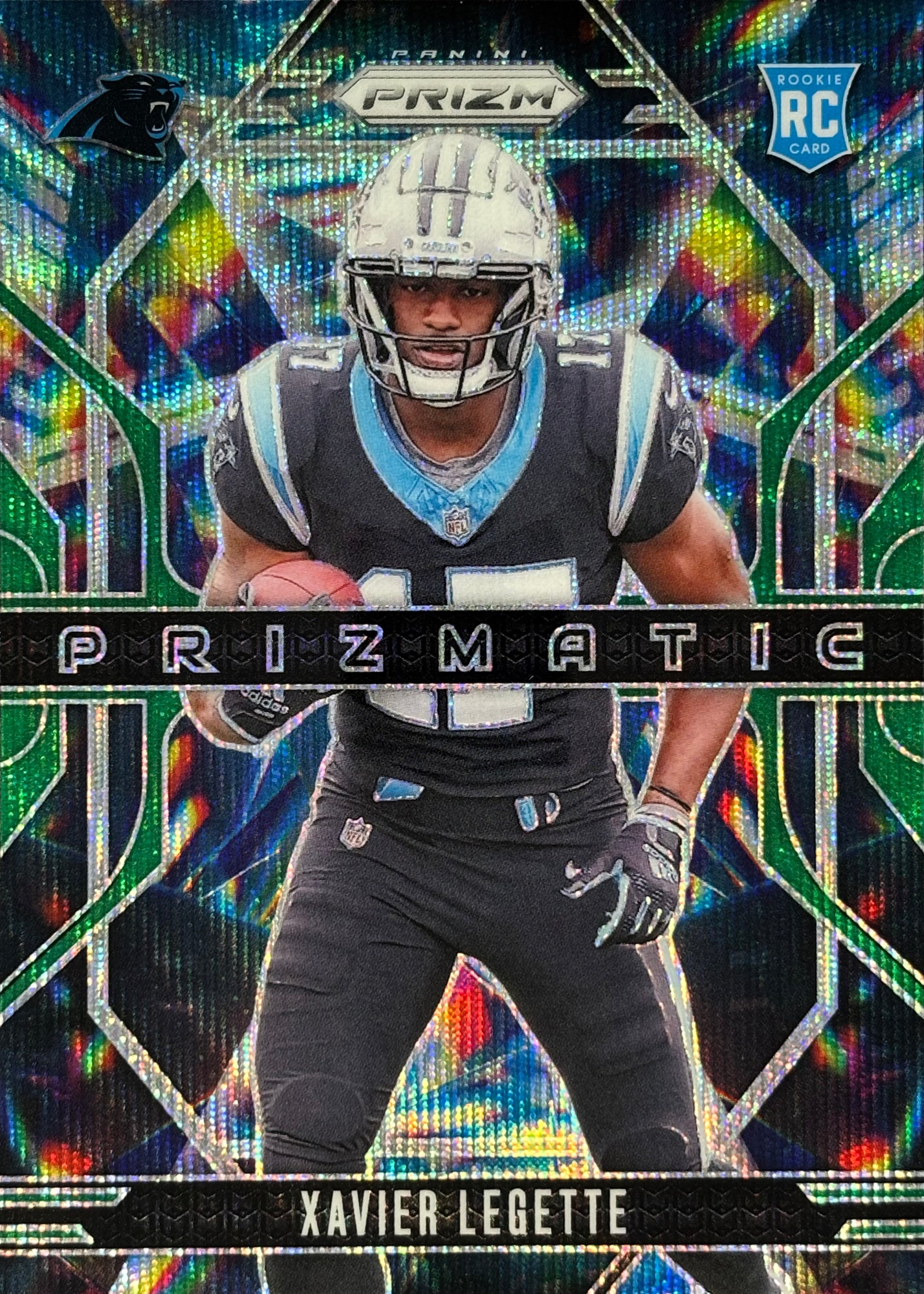 Xavier Legette Prizmatic Green Wave Rookie Panthers Sports Card
