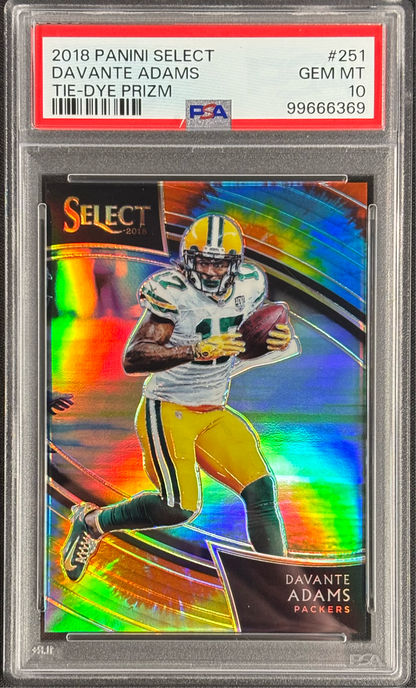 Davante Adams 2018 Slect Tie-Dye /25 PSA 10 Gem Mt Prizm #251 Green Bay Packers